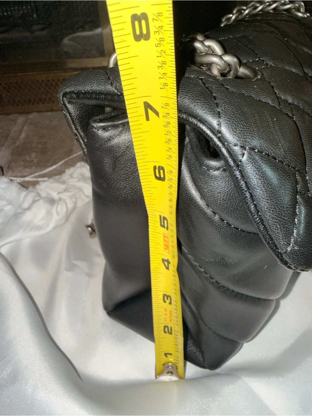 Kurt Geiger Black Quilted Leather Shoulder/Crossbody Bag with Silver Hardware